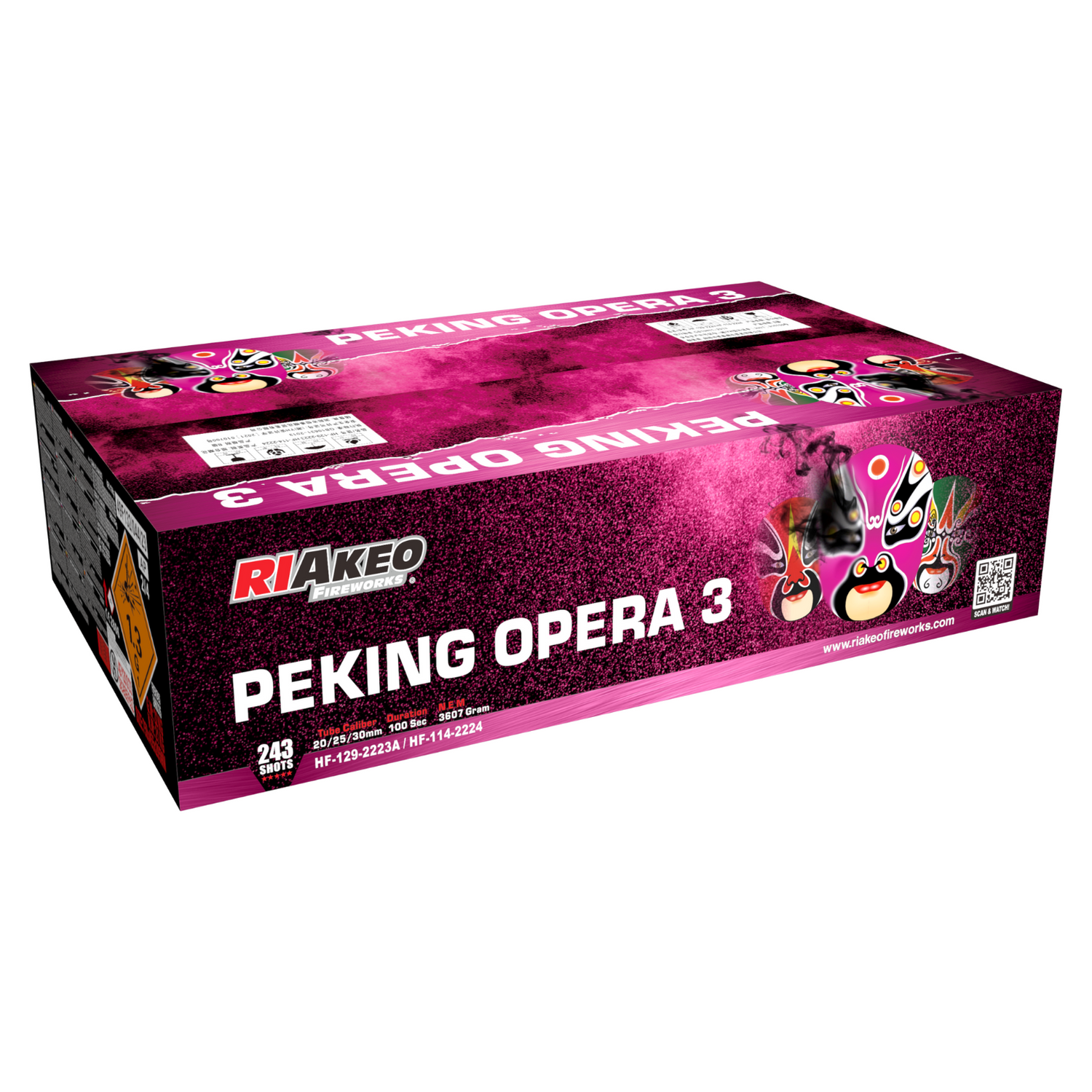 243 lanci dritto e ventaglio tubo 30mm effetto misto di colori - peking opera 3
