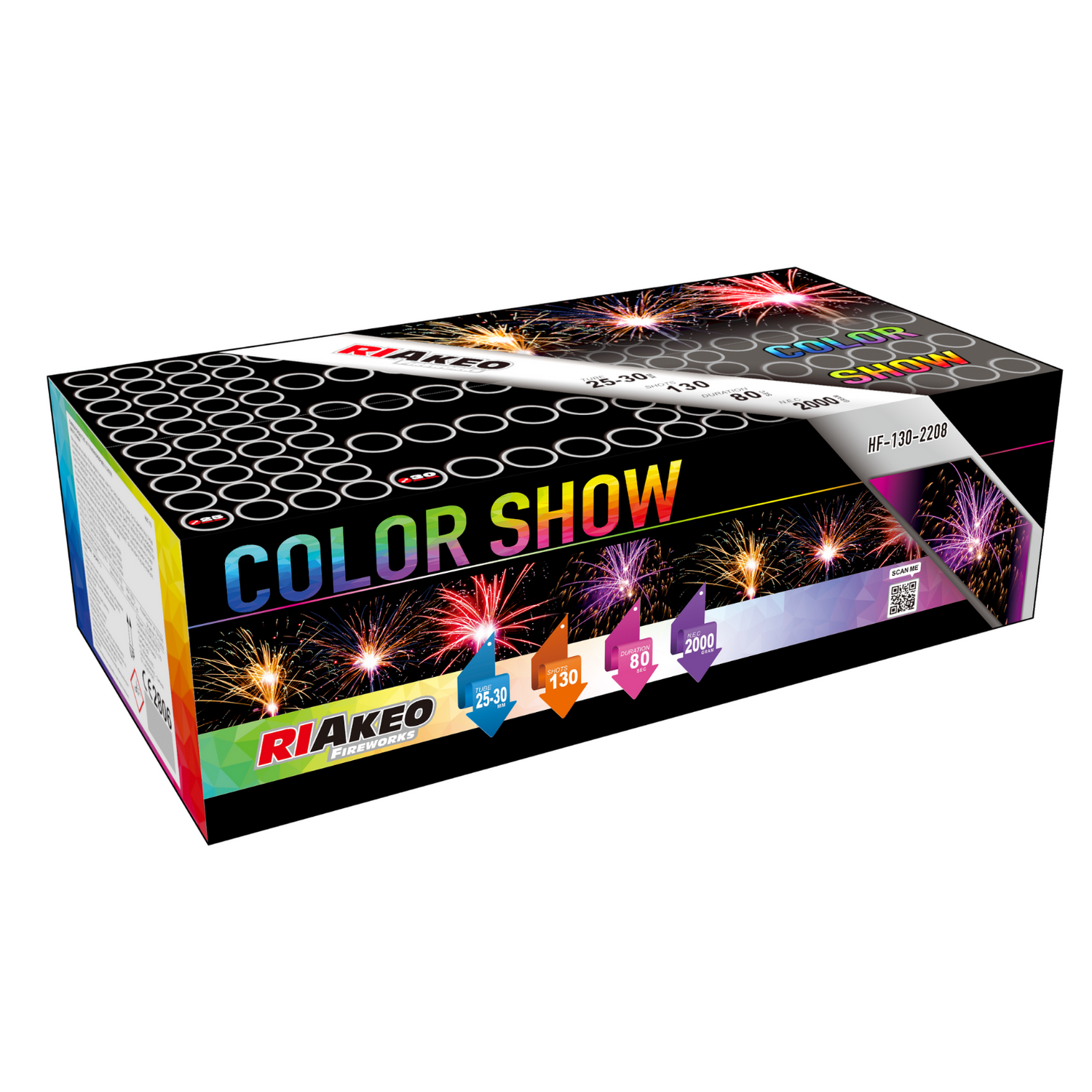 130 lanci dritto e ventaglio tubo 25,30mm effetto misto di colori - color show