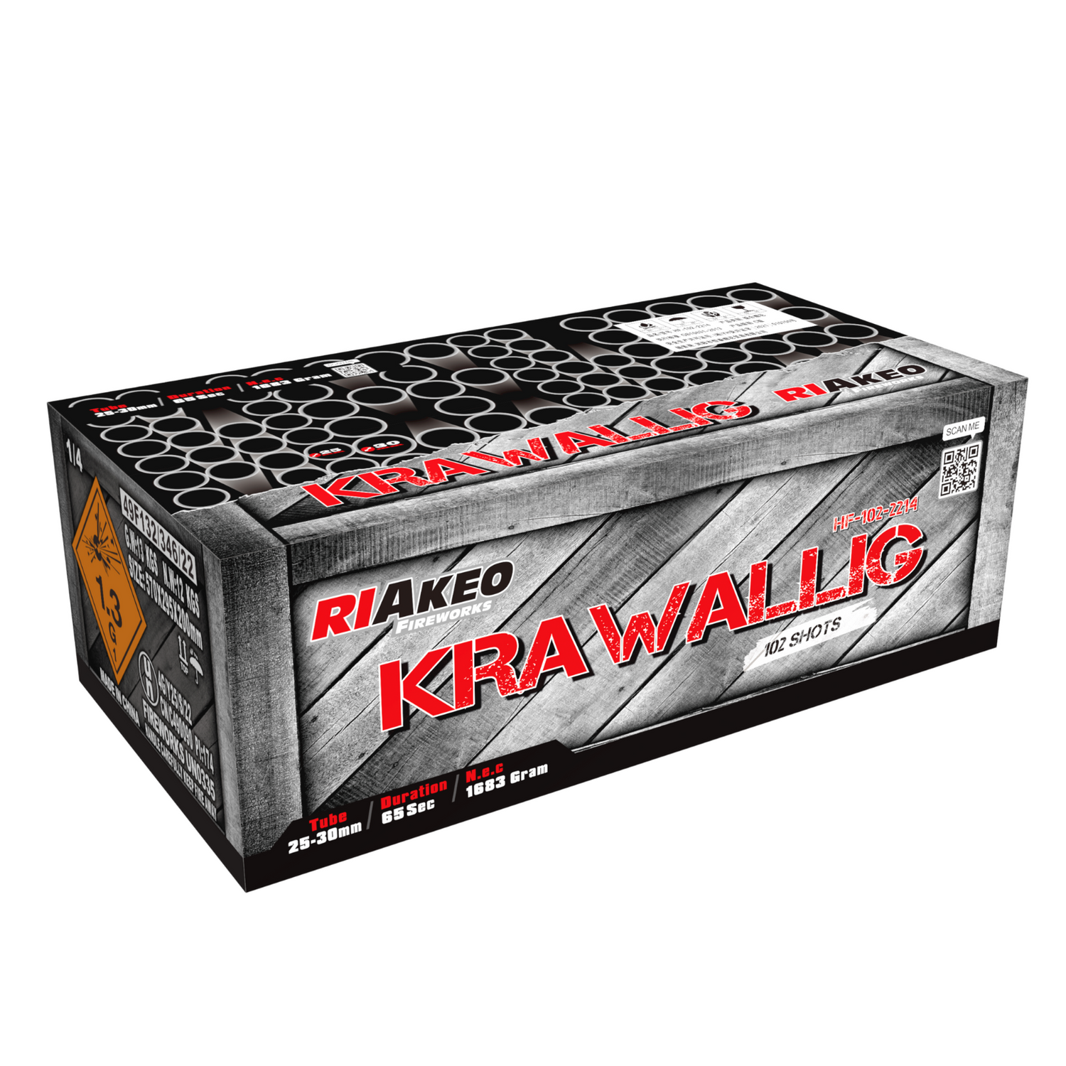 102 lanci dritto e ventaglio tubo 25,30mm effetto misto di colori - krawallig
