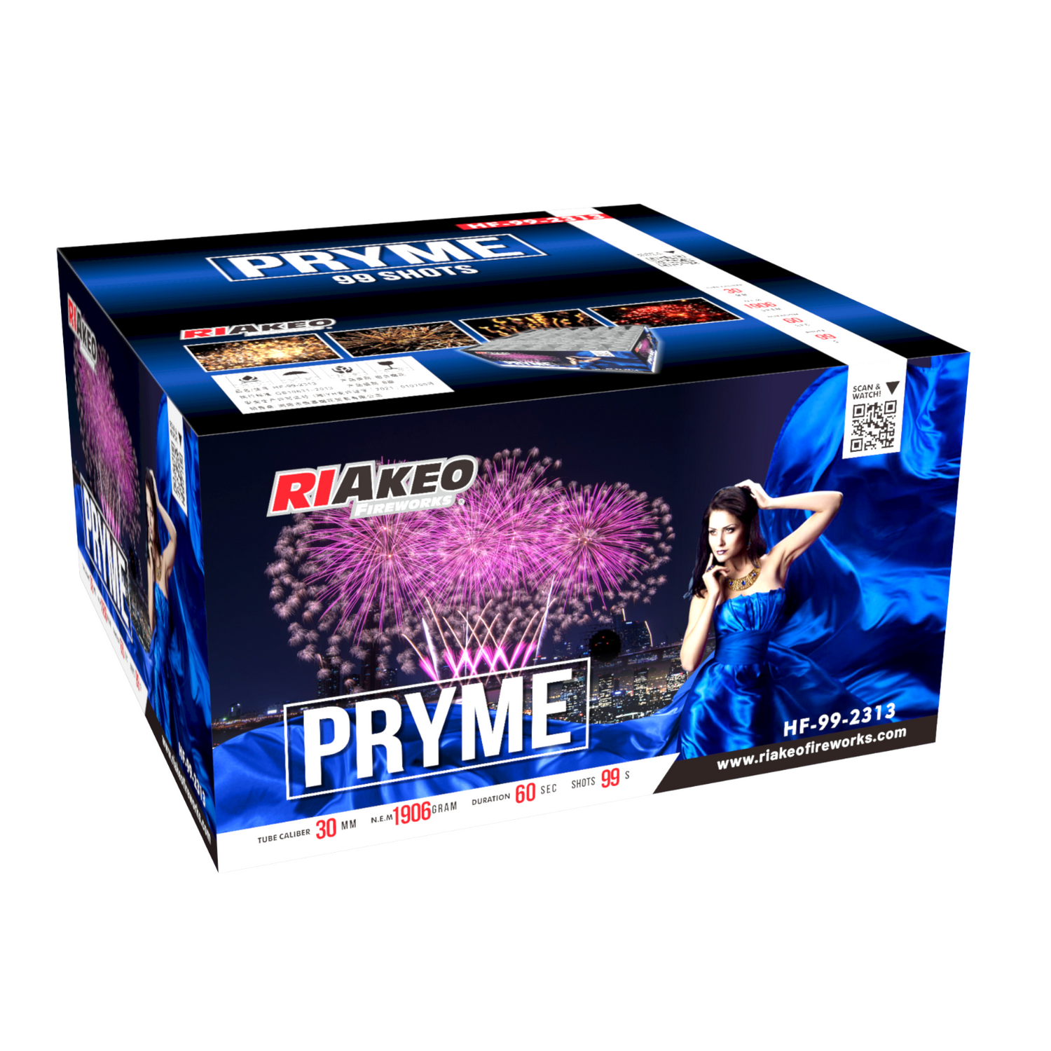99 lanci dritto e ventaglio tubo 30mm effetto misto di colori - pryme