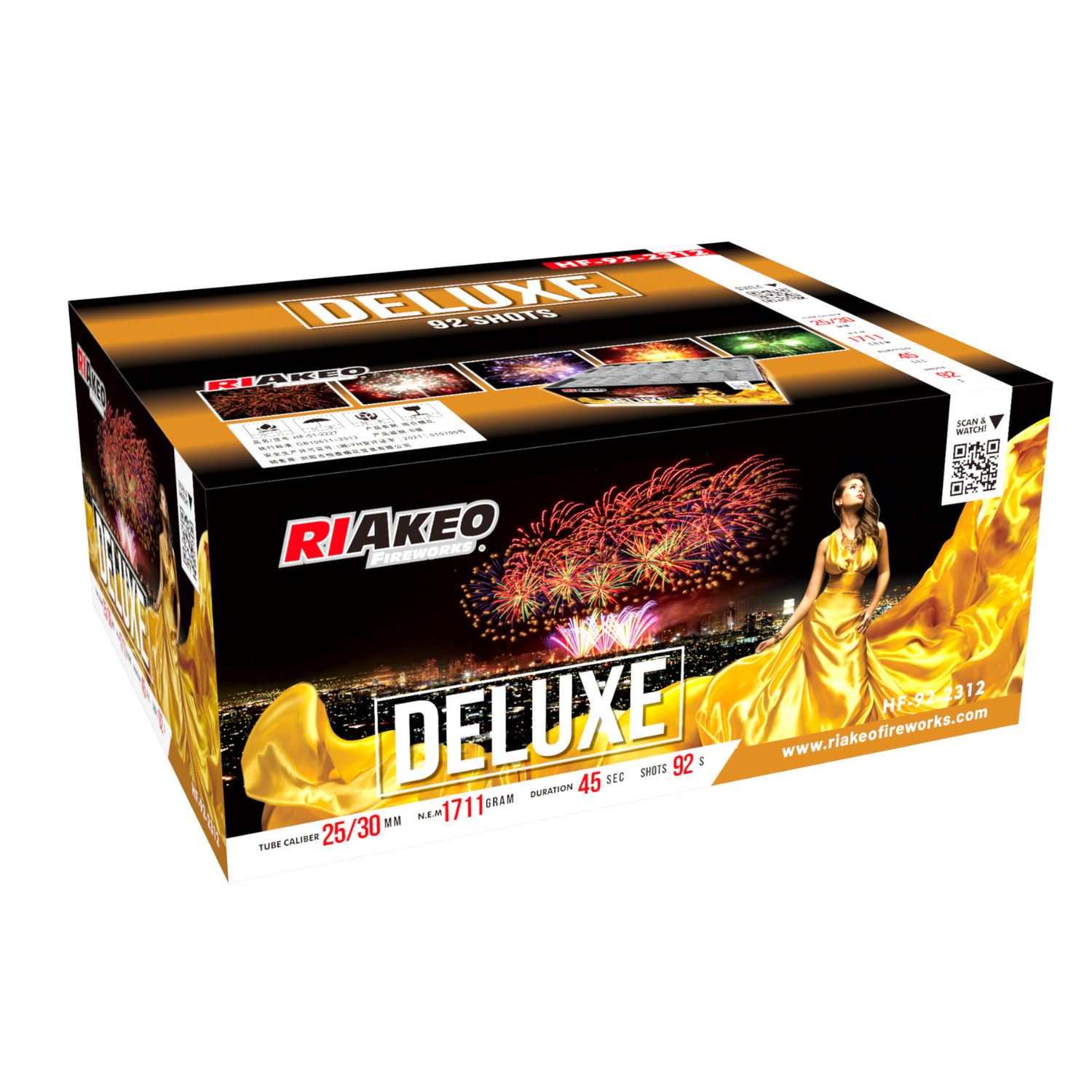 92 lanci dritto e ventaglio tubo 25,30mm effetto misto di colori - deluxe