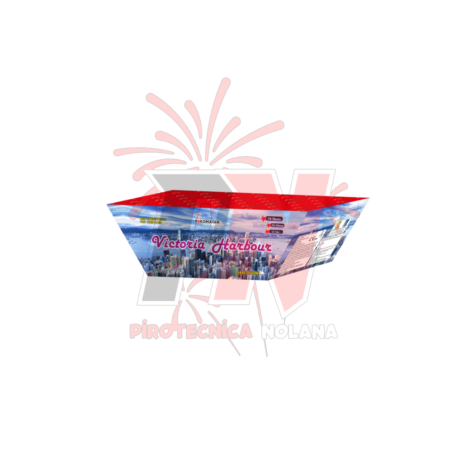 70 lanci ventaglio Silenzioso tubo 20mm scia oro a crackling, con punte rosse verdi e blu - victoria harbour
