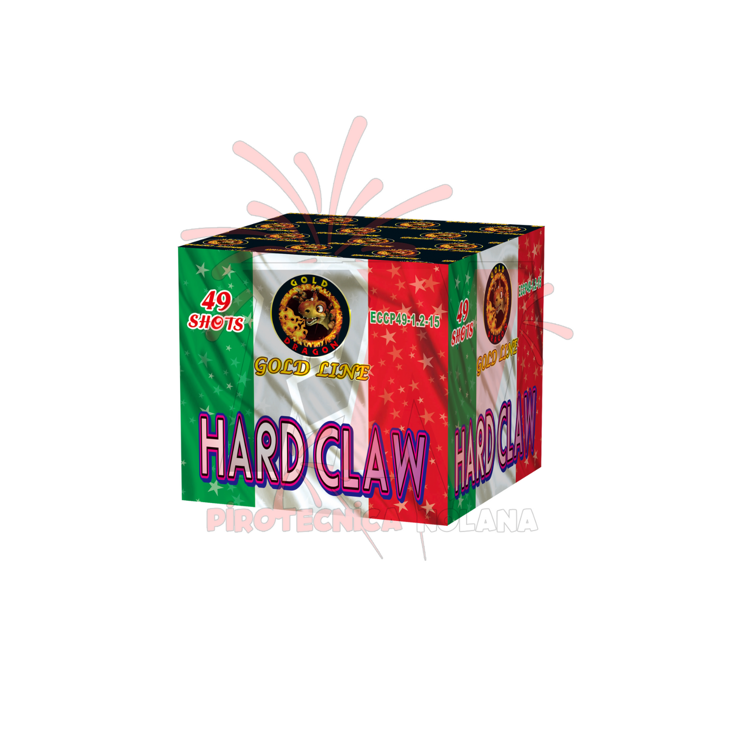 49 lanci dritto tubo 30mm spacco oro con punte colorate a crackling - hard claw