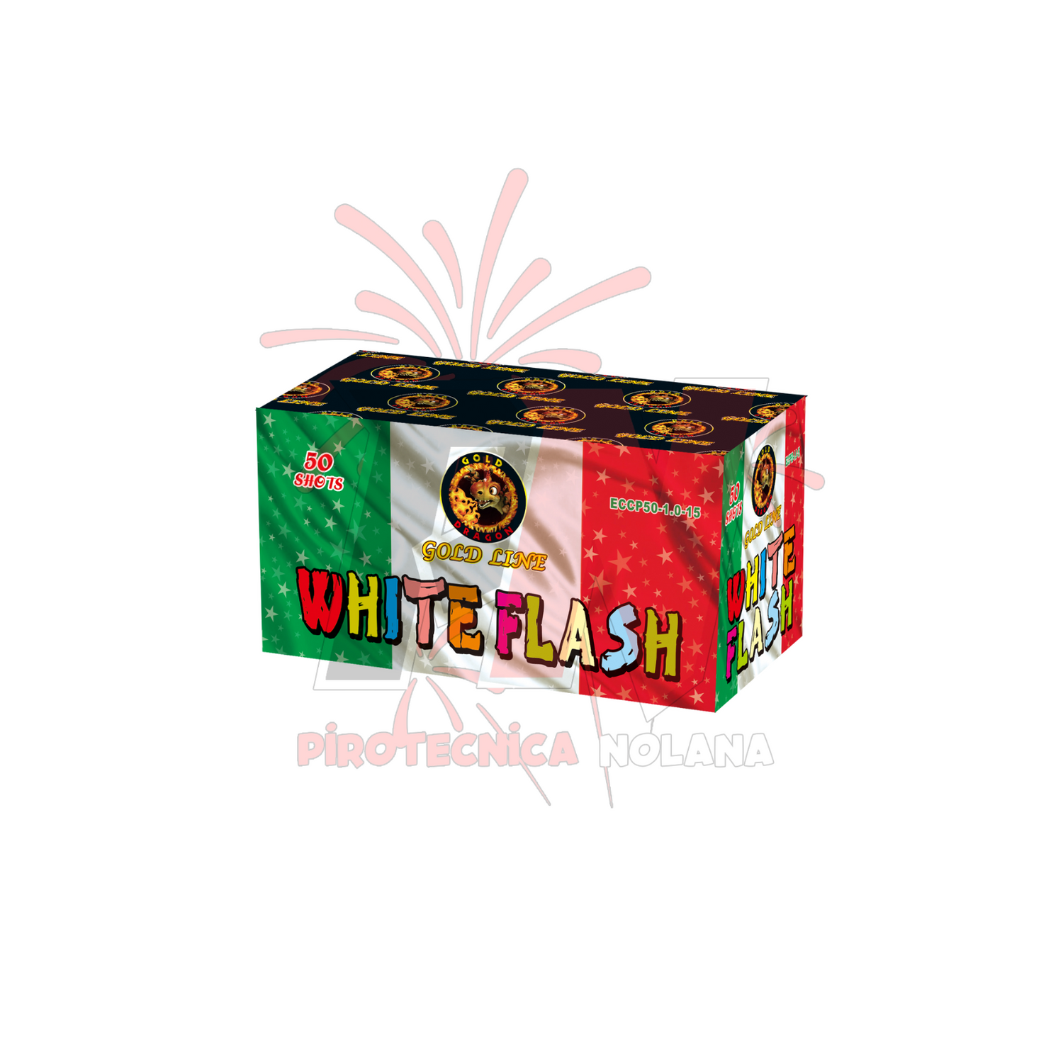 50 lanci dritto tubo 25mm effetto misto di colori - white flash