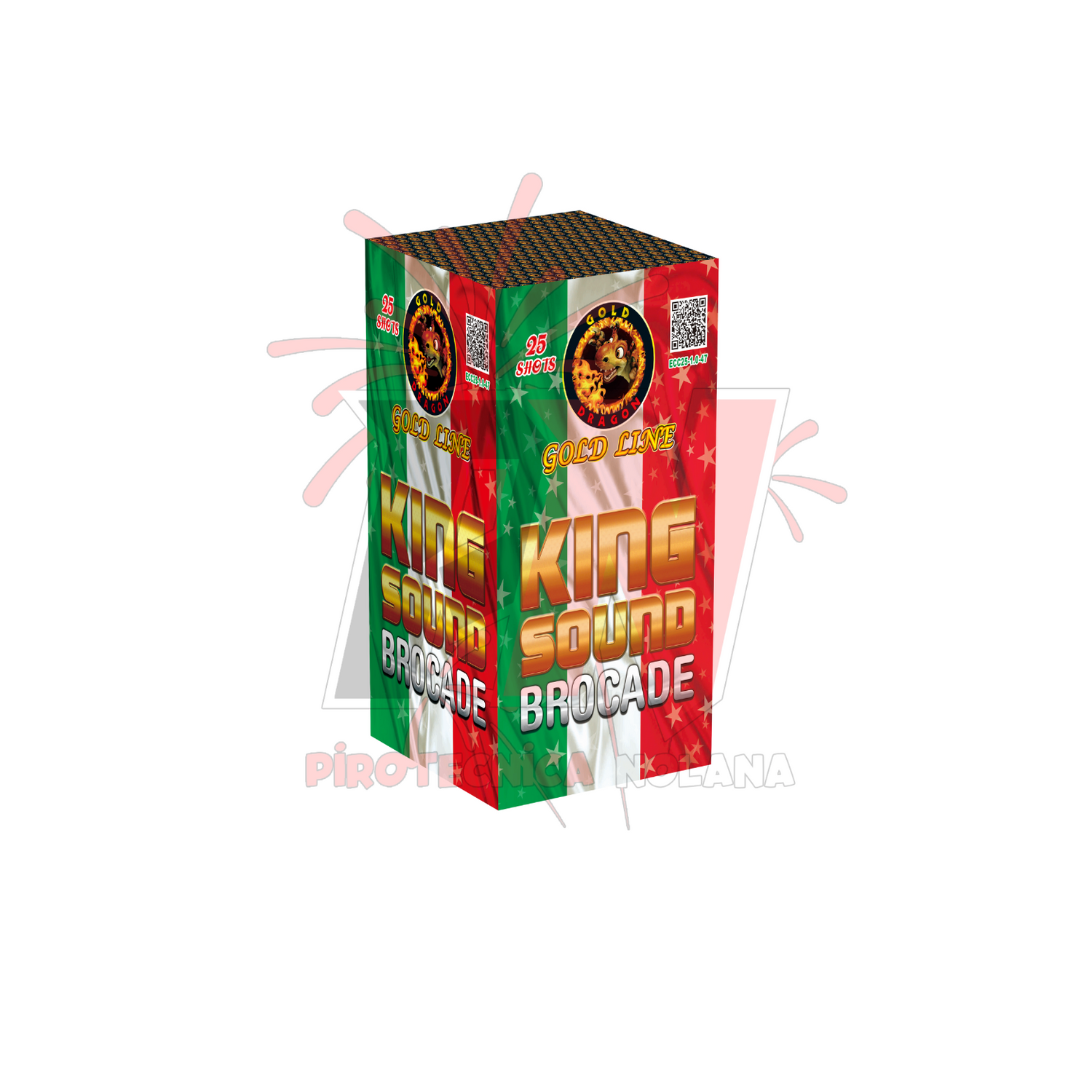 25 lanci dritto tubo 25mm fischio con pioggia oro e crackling - king sound brocade