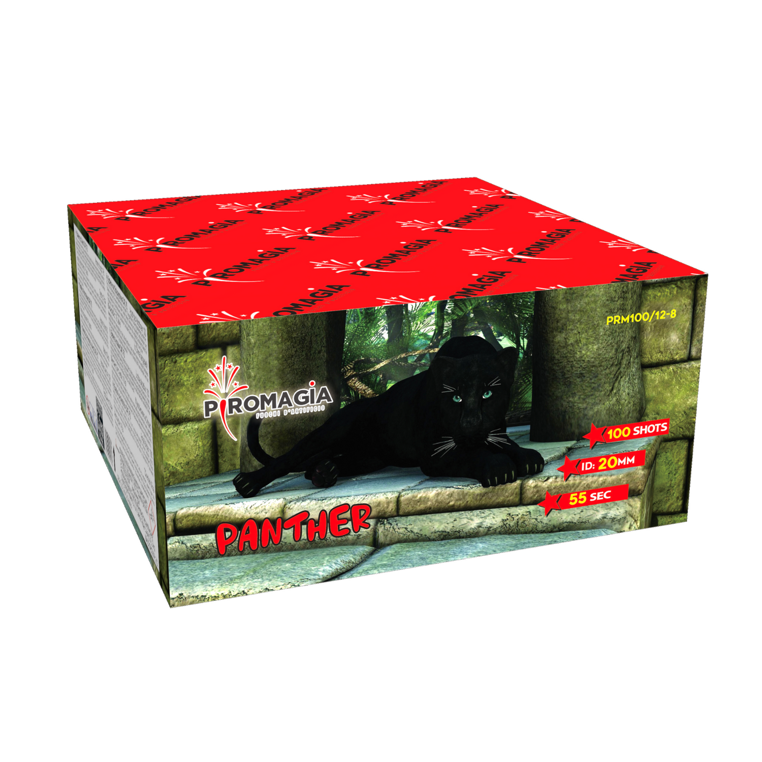100 lanci dritto tubo 20mm effetto misto di colori - Kit 4 batterie 100 lanci modello basso piromagia