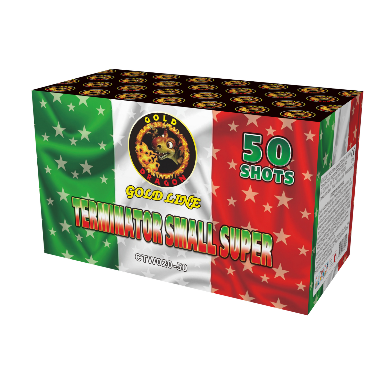 50 lanci dritto tubo 20mm fischio e colpo a colori - terminator small super