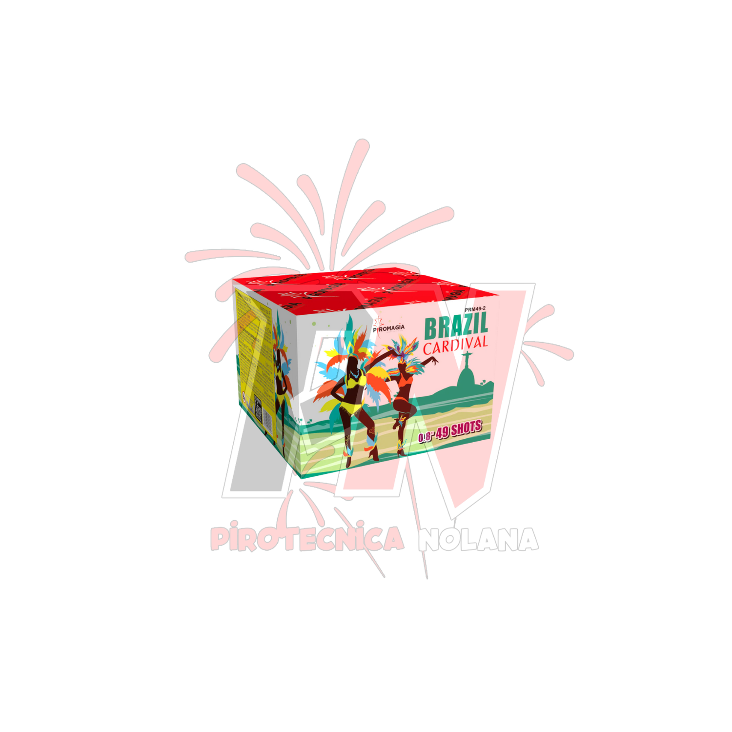49 lanci dritto tubo 20mm effetto misto di colori  - Kit 8 batterie 49 lanci