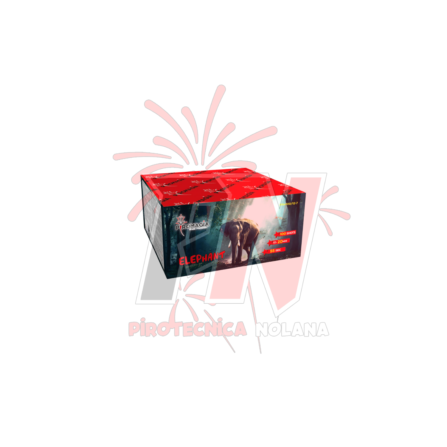 100 lanci dritto tubo 20mm effetto misto di colori  - Kit 4 batterie 100 lanci modello basso - modelli misti