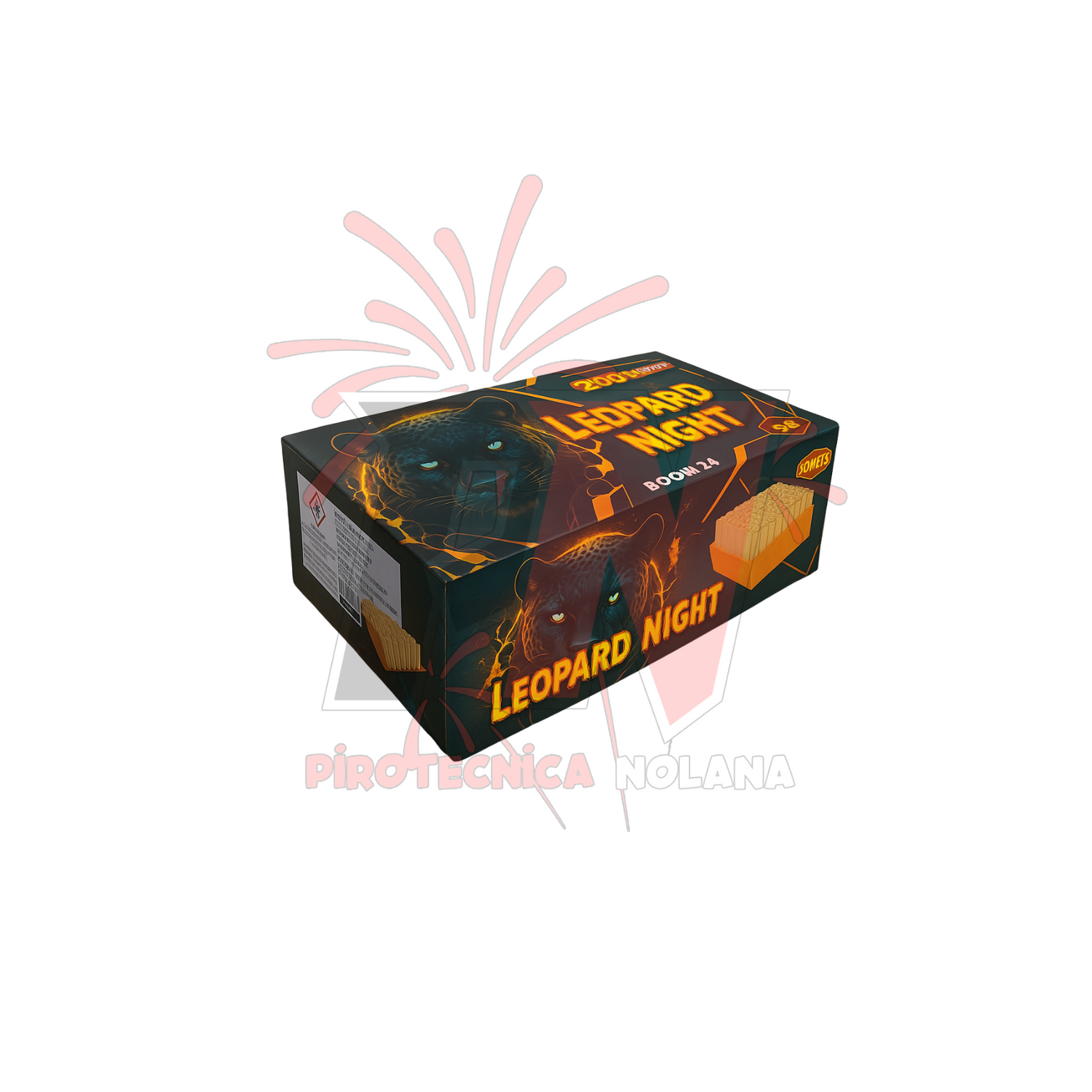 200 lanci dritto e ventaglio tubo 20mm effetto misto di colori  - Kit 2 batterie 200 lanci piromagia/boom - 8 modelli differenti disponibili