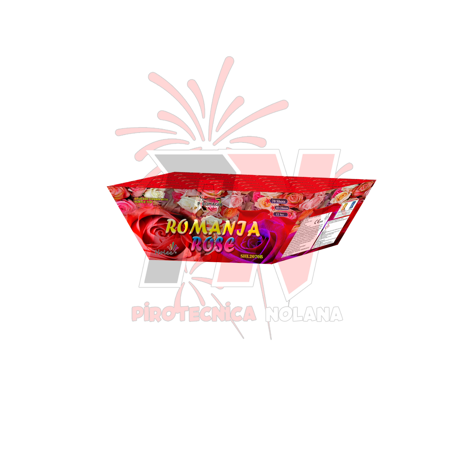70 lanci ventaglio Silenzioso tubo 20mm scia oro con punte rosse  - romanja rose
