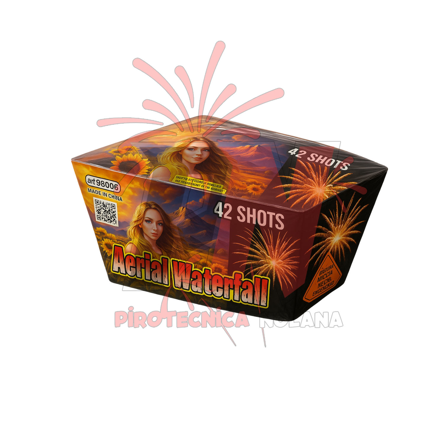 42 lanci ventaglio tubo 25mm effetto ORO VON PUNTE ROSSE - AERIAL WATERFOOL