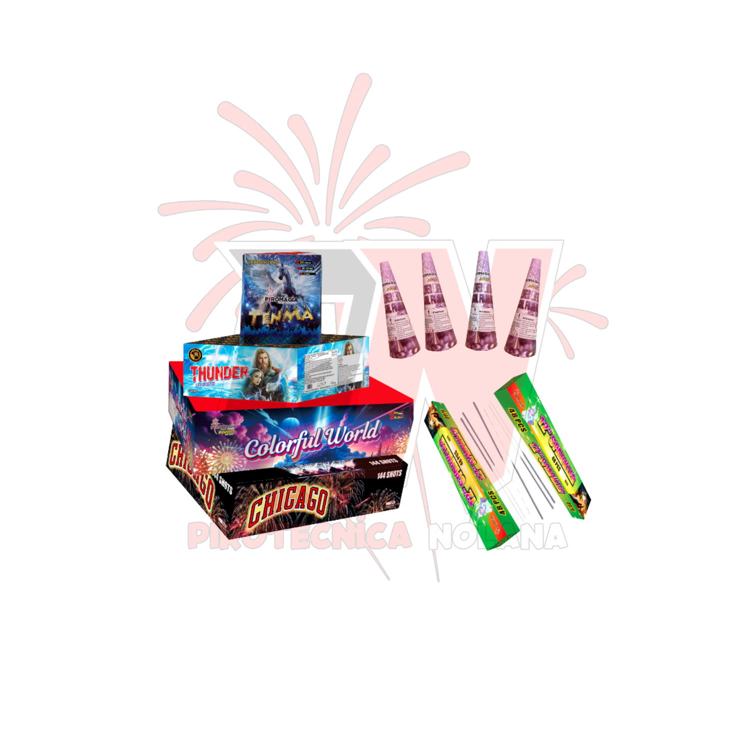 Kit completo per eventi - spettacolo pirotecnico - fontane fredde per taglio torta - stelline per segnaposto